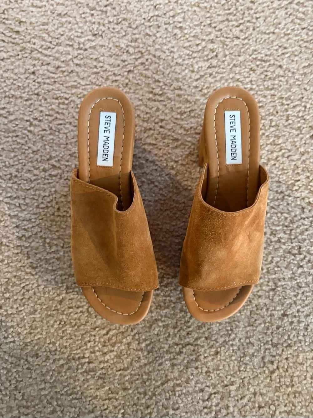 Steve Madden Tan Suede Platform Mule Size 8